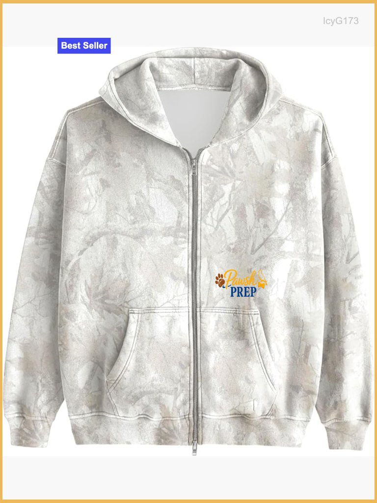 Zip Up Camouflage Hoodie Fleece Jacket Oversized Streetwear Full Zip